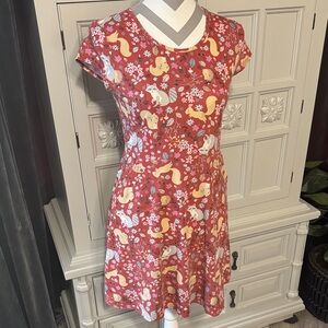 Girls Wonder Nation Floral and Animal Print Orange Women's Dress Size XL (14-16)